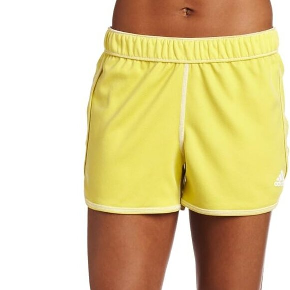 adidas Women's Varsity Reversible Cheer 5" Shorts, White/Fresh Lemon, X-Large - Picture 3 of 3